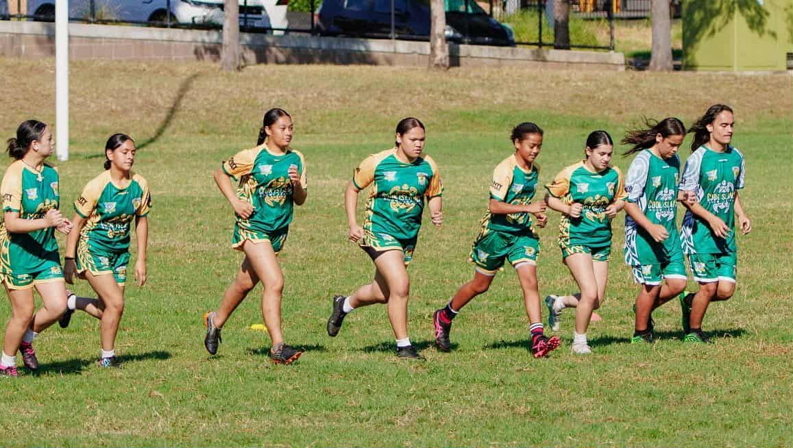 Unity Ball Team Rugby All-female rugby team displaying team unity