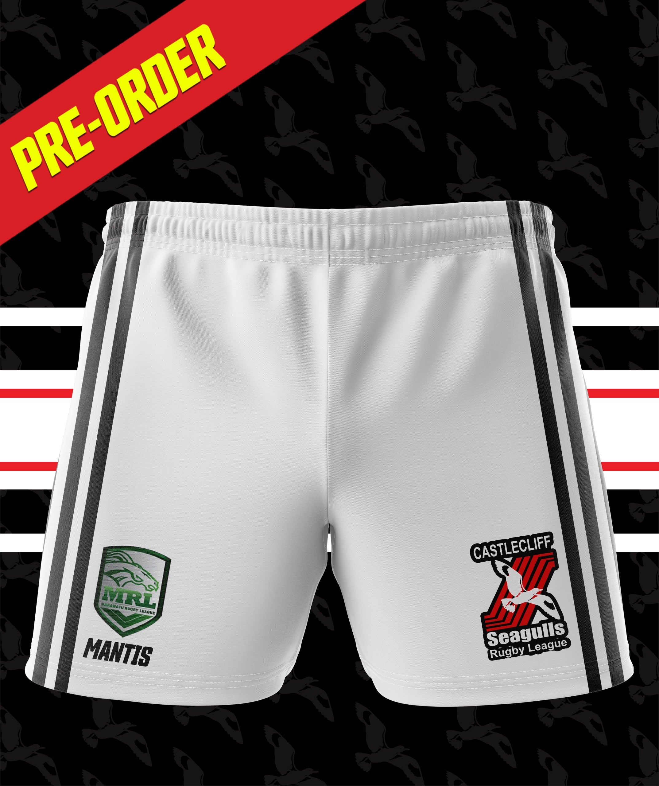 Vintage Castlecliff Seagulls RL Shorts White $50